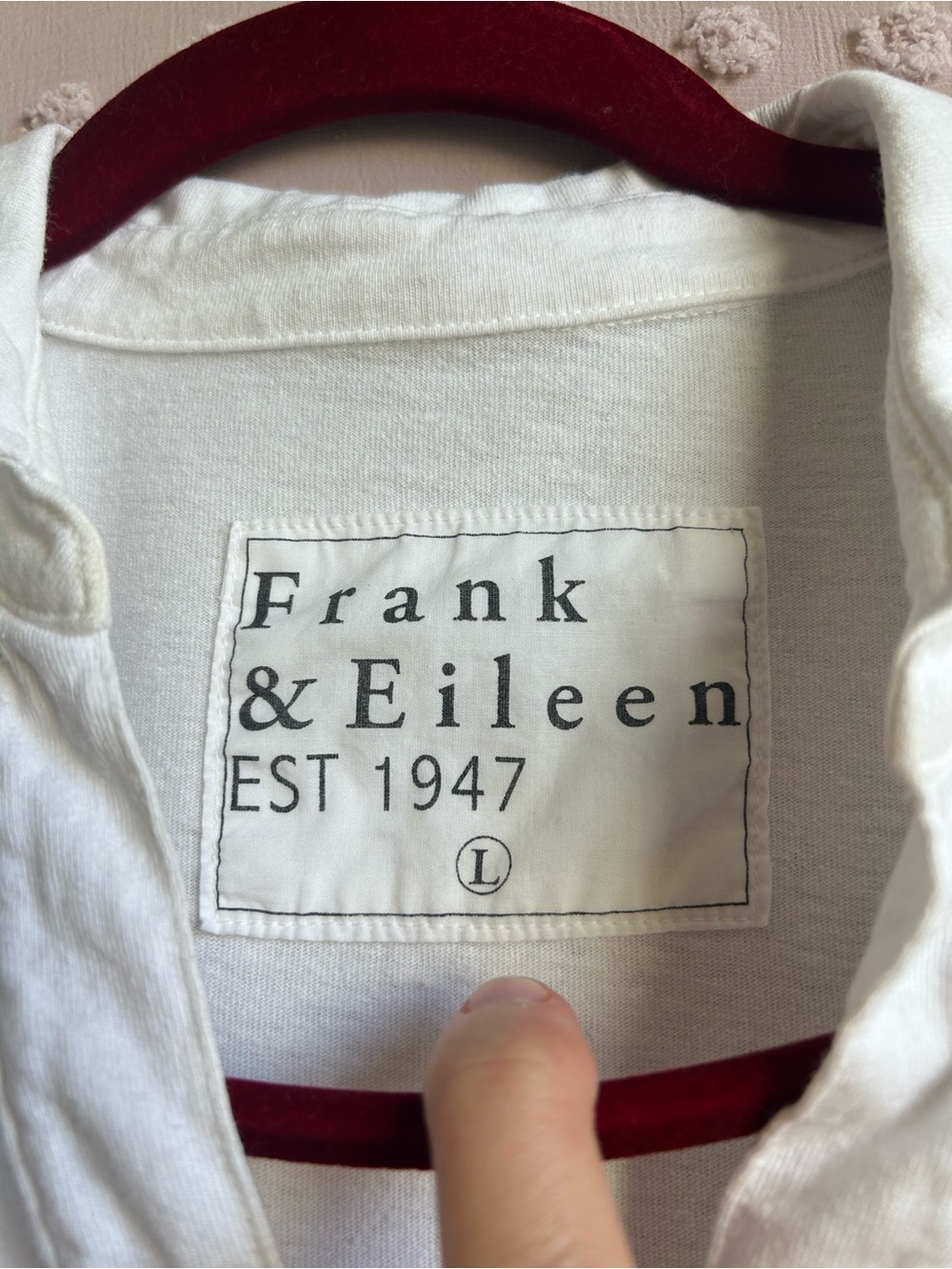 Frank & Eileen Patrick Popover Henley Sz L White - Picture 5 of 6